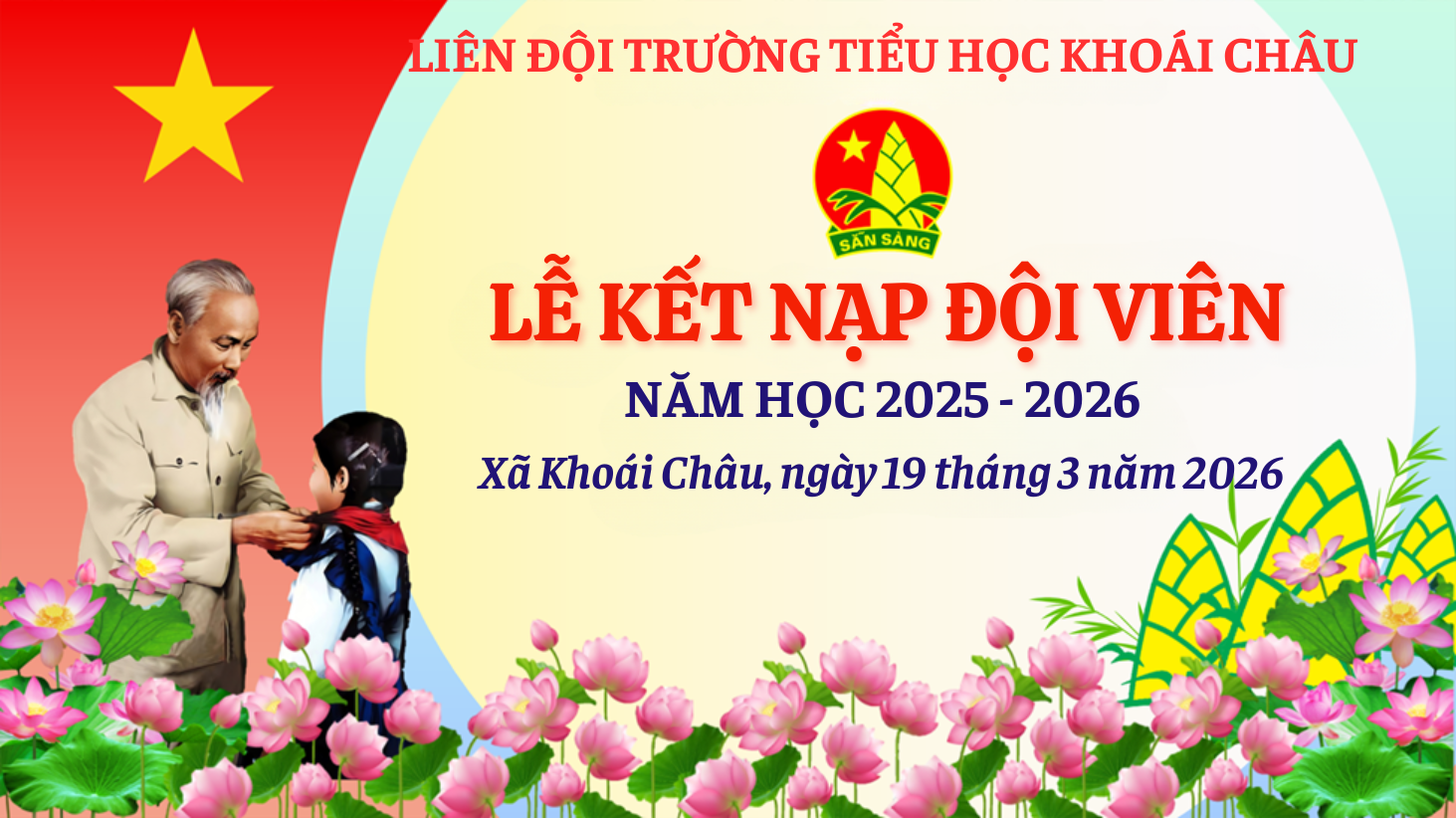Liên đội Tiểu học Khoái Châu tổ chức kết nạp Đội đợt 2 cho nhi đồng khối 3.